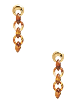 Gold Women's GUESS Tortoise Chain Earrings | USA20OUYEN