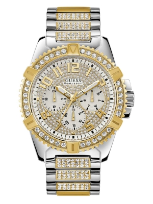 Gold Women's GUESS Two-Tone Multifunction Watches | USA84IKEUX