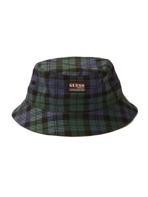 Green Multicolor Women's GUESS Originals Plaid Bucket Hats | USA03VTDUX