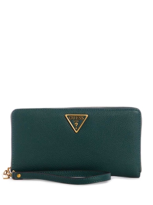 Green Women's GUESS Destiny Check Organizer Wallets | USA62MYZEN