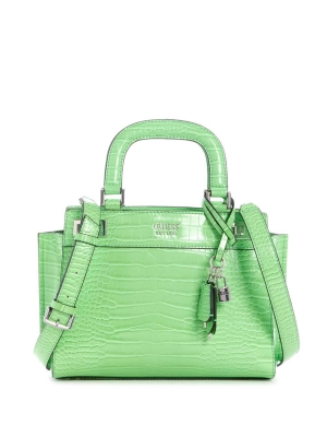 Green Women's GUESS Katey Girlfriend Satchels | USA47KYHVO