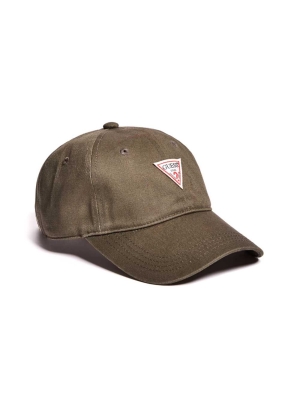 Green Women's GUESS Logo Baseball Hats | USA85DNTIL