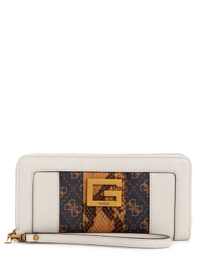 Grey Multicolor Women's GUESS Bling Python Large Zip-Around Wallets | USA56MYVND