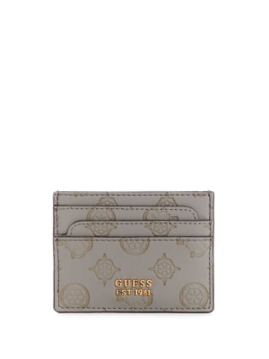 Grey White Women's GUESS Bea Card Holder Wallets | USA85PZWFC