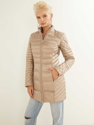 Grey Women's GUESS Natasha Packable Down Jackets | USA45LZCFP