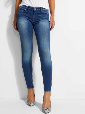 Indigo Wash Women's GUESS Power Skinny Jeans | USA64FRXSW