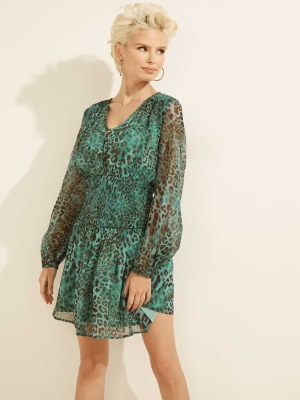 Leopard Women's GUESS Eco Laureen Dresses | USA71YLIVX