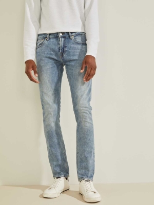 Light Blue Men's GUESS Eco Skinny Jeans | USA91WIDQA