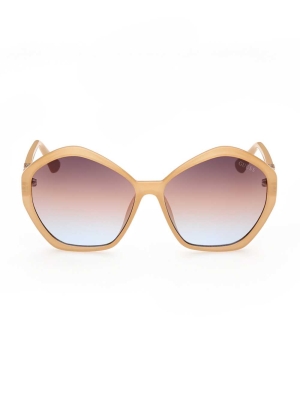 Light Pink Women's GUESS Oversized Geometric Logo Sunglasses | USA62NFAZM