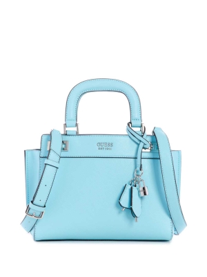 Light Turquoise Women's GUESS Katey Girlfriend Satchels | USA71NXLOA