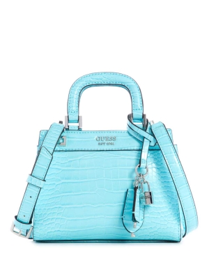 Light Turquoise Women's GUESS Katey Mini Satchels | USA61FJMHY