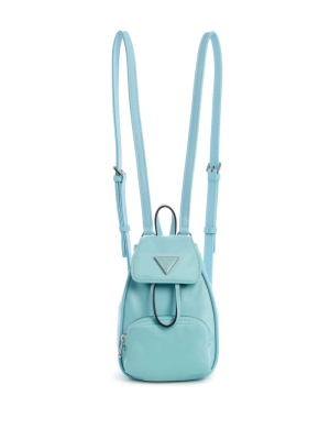 Light Turquoise Women's GUESS Little Bay Mini Backpacks | USA02BIRXL