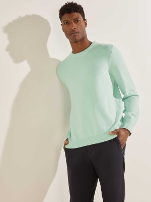 Mint Men's GUESS Eco Liam Crew Sweaters | USA74VPGDS