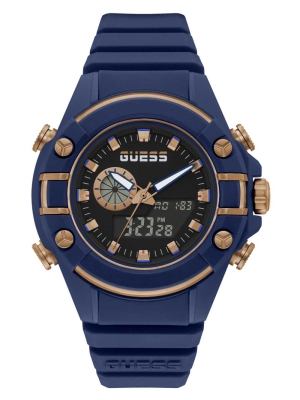 Multicolor Men's GUESS G Force Navy Digital Watches | USA21DQLGH