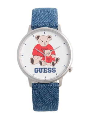 Multicolor Men's GUESS Originals Denim Bear Analog Watches | USA64XNZEG