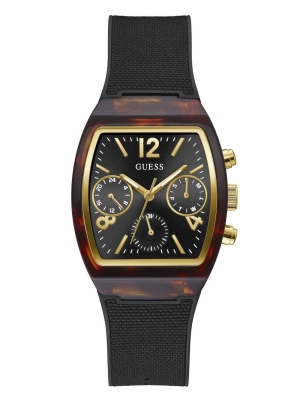 Multicolor Men's GUESS Tortoise and Black Multifunction Watches | USA82JUHKM