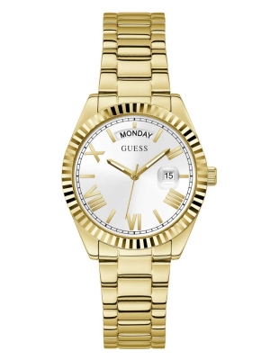 Multicolor Women's GUESS Gold-Tone Analog Watches | USA93JAZNC