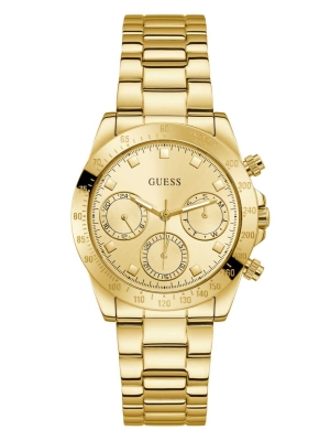 Multicolor Women's GUESS Gold-Tone Multifunction Watches | USA60YATEK