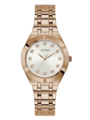 Multicolor Women's GUESS Rose Gold-Tone and Diamond Analog Watches | USA09MBXTK