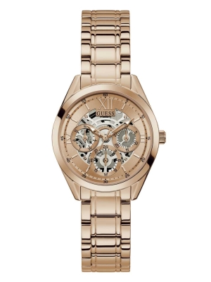 Multicolor Women's GUESS Rose Gold-Tone Multifunction Watches | USA31UMHZF