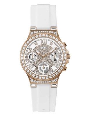 Multicolor Women's GUESS Rose Gold-Tone Rhinestone Multifunction Watches | USA48JWSQM