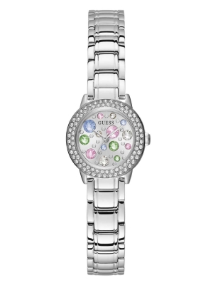 Multicolor Women's GUESS Silver-Tone Analog Watches | USA05AVUHJ