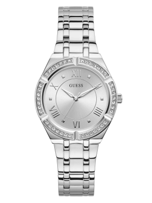 Multicolor Women's GUESS Silver-Tone Analog Watches | USA89WGBSY