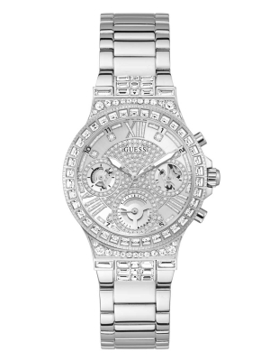 Multicolor Women's GUESS Silver-Tone and Rhinestone Multifunction Watches | USA90HUCYT