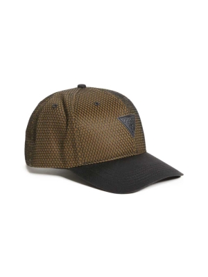 Olive Men's GUESS Tyler Mesh Triangle Baseball Hats | USA69NZBUX