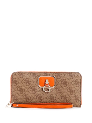 Orange Women's GUESS Alisa Zip-Around Wallets | USA06XSROH