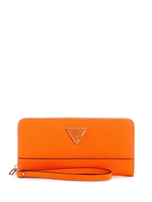 Orange Women's GUESS Cordelia Zip-Around Wallets | USA41UFIJA