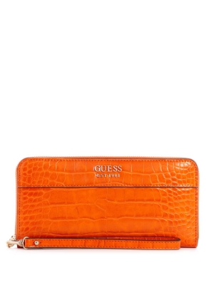 Orange Women's GUESS Katey Zip-Around Crossbodies | USA10PYMXR