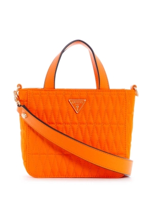 Orange Women's GUESS Layla Nylon Mini Totes | USA23FGMLC