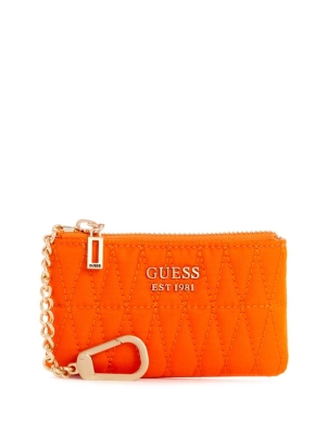 Orange Women's GUESS Layla Zip Pouch Wallets | USA94EJLXB