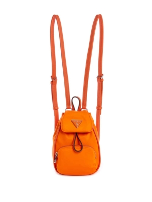 Orange Women's GUESS Little Bay Mini Backpacks | USA79CXVTY