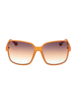 Orange Women's GUESS Oversized Square Logo Sunglasses | USA21UGRXH