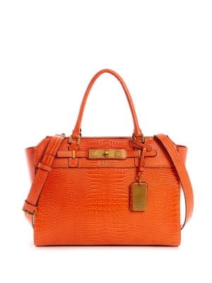 Orange Women's GUESS Raffie Carryall Crossbodies | USA71VOJXG