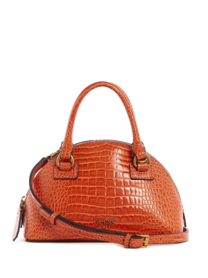 Orange Women's GUESS Shilah Small Dome Crossbodies | USA29TXVLJ