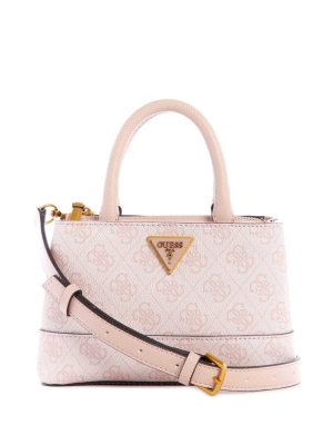 Pink White Women's GUESS Cordelia Logo Mini Satchels | USA60PWXAR