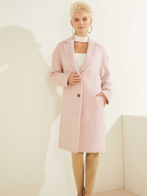 Pink Women's GUESS Destiny Wool-Blend Coats | USA75CVIEZ