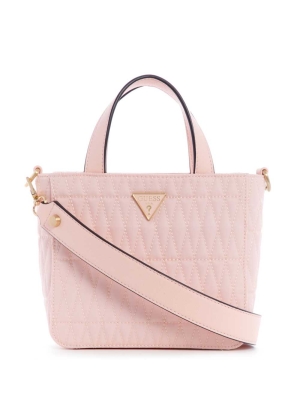 Pink Women's GUESS Layla Nylon Mini Totes | USA65ZYGED