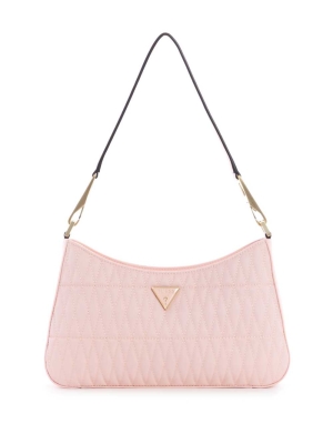 Pink Women's GUESS Layla Shoulder Bags | USA86OIZGF