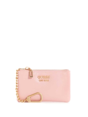 Pink Women's GUESS Layla Zip Pouch Wallets | USA46TWGAO