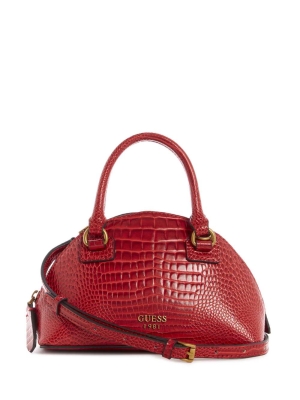 Red Women's GUESS Shilah Small Dome Crossbodies | USA71CARXH