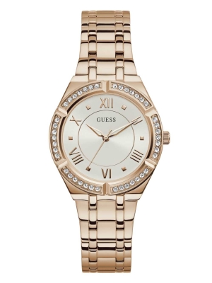 Rose Gold Women's GUESS Rose Gold-Tone Analog Watches | USA37EKVTI