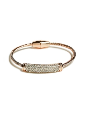 Rose Gold Women's GUESS Twisted Magnetic Bracelet | USA16ESARL