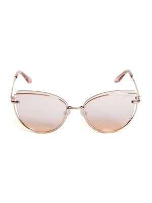 Rose Gold Women's GUESS Wired Cat Eye Sunglasses | USA10DISUJ