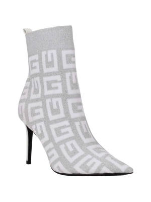 Silver Women's GUESS Dallyca G-Logo Sock Booties | USA05SEXBY