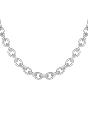 Silver Women's GUESS Silver-Tone Chunky Chain Necklace | USA03CUMSH