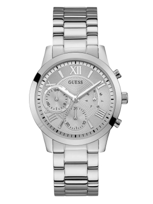 Silver Women's GUESS Silver-Tone Watches | USA04AXDHG